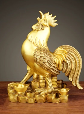 黄铜金鸡元宝摆件乔迁礼品