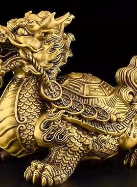龙头龟玄武神兽大号装饰品纯铜
