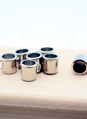 Dollhouse娃娃屋仿真合金杯微缩金属咖啡小杯子迷你厨房场景摆件