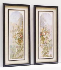 纯进口原版画芯法式美式喷泉景观装饰画 水晶宫的鲜花