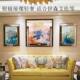 饰画彩色 纯进口原版 家蓝色抽象客厅装 式 海洋套画2 画芯简美式