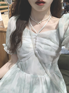 法式少女感碎花连衣裙女夏小个子气质收腰甜美仙女温柔风初恋裙子