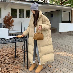 2024年冬季新款羽绒棉服女超长款过膝棉袄韩系面包服加厚棉衣外套