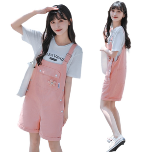 2025夏新款大童少女孩初中高中学生韩版宽松休闲百搭小个子背带裤