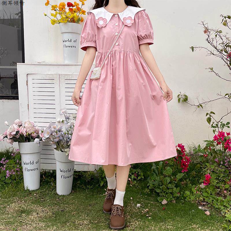 娃领连衣裙少女夏装203新款初图片