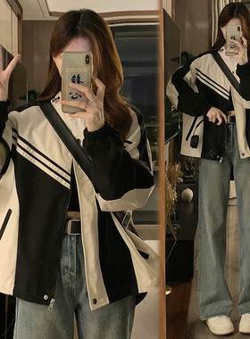 设计感拼色短外套女款夹克2
