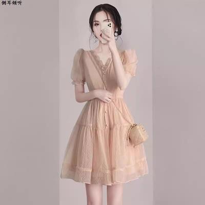 小个子法式高级感短袖连衣