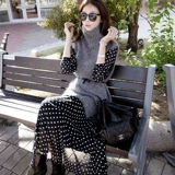 Весеннее осеннее шифоновое модное платье, лонгслив, длинная юбка, в корейском стиле, стиль бохо