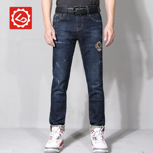 小脚513 弹磨毛厚款 AD157唠叨牛仔冬季 男士 长裤 磨破贴标小脚修身
