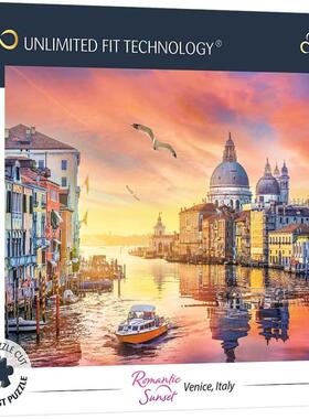 正品 trefl欧洲进口益智风景拼图37457威尼斯日落500片无线贴合