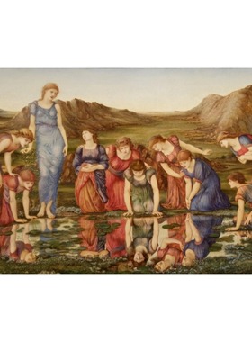 现货 D-Toys罗马尼亚进口名画拼图72733BU01池中镜1000片伯恩琼斯