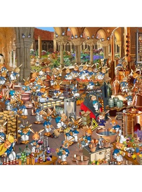 新品法国Grafika进口益智卡通拼图33337修道院奶酪工厂1500片鲁耶