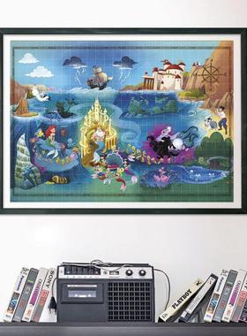 意大利Clementoni进口益智拼图39664迪士尼故事地图 美人鱼1000片