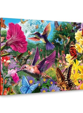 正品包邮波兰trefl欧洲进口益智拼图玩具10806蜂鸟花园1000片减压