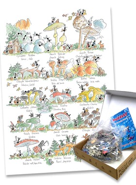 新款现货 小蚂蚁Akena意大利进口成人益智拼图FV830-20蘑菇540片