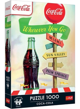 新品 波兰trefl欧洲进口益智拼图12098无论去哪里1000片可口可乐