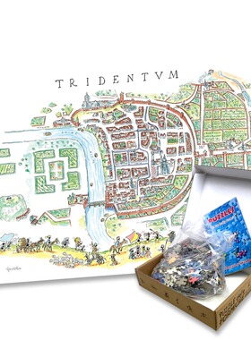 新品小蚂蚁Akena意大利进口益智拼图FV830-27古罗马特伦托城540片