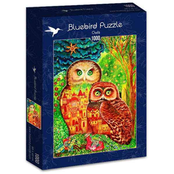 包邮 法国Bluebird蓝鸟进口成人益智拼图70414两只猫头鹰1000片