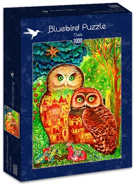 包邮 法国Bluebird蓝鸟进口成人益智拼图70414两只猫头鹰1000片