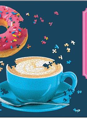 正品现货 美国Galison进口益智拼图60112咖啡与甜品625片异形两款