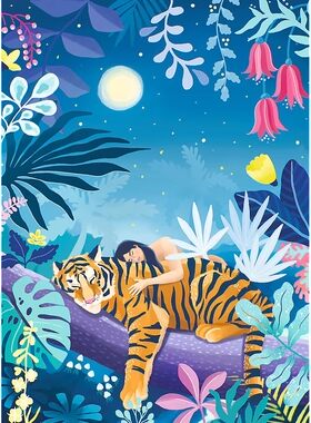 新款 trefl欧洲进口益智拼图37424月下打盹500片环保丝绒任意贴合