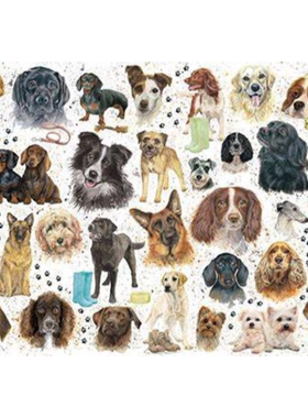 现货包邮英国Otter House进口成人益智动物拼图76741狗合集1000片