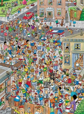 正品包邮 英国进口AJP成人益智卡通动漫拼图10214社区派对1000片