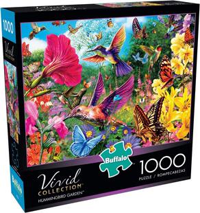 现货包邮 美国Buffalo进口成人益智拼图生动的蜂鸟花园1000片减压