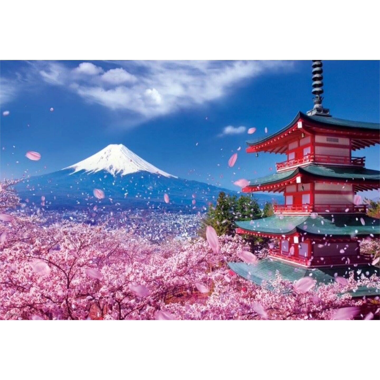 现货包邮 日本Beverly进口益智风景拼图33126富士山樱花300片减压