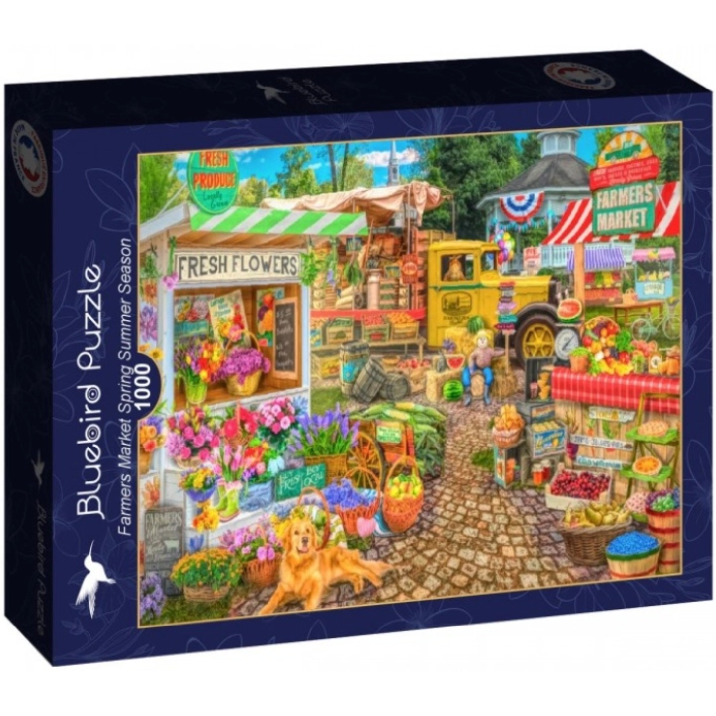 新品 法国Bluebird蓝鸟进口益智拼图90683热闹的农贸市场1000片