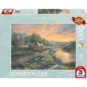 新品 施密特Schmidt德国进口拼图59774翡翠谷的黎明1000片金凯德