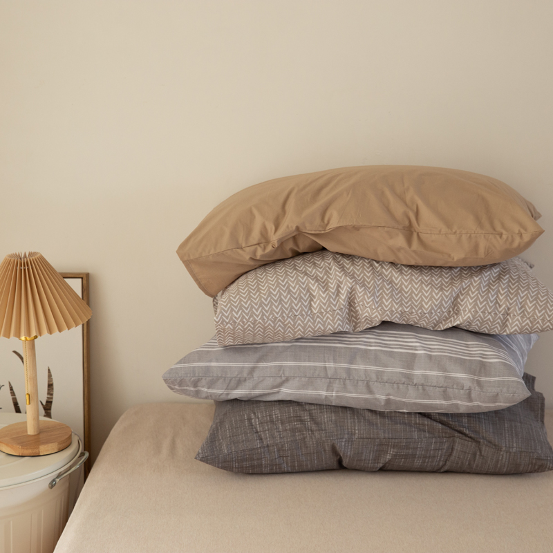 外贸出口日式平纹60支纯棉枕套全棉枕袋一对装简约学生宿舍枕头套