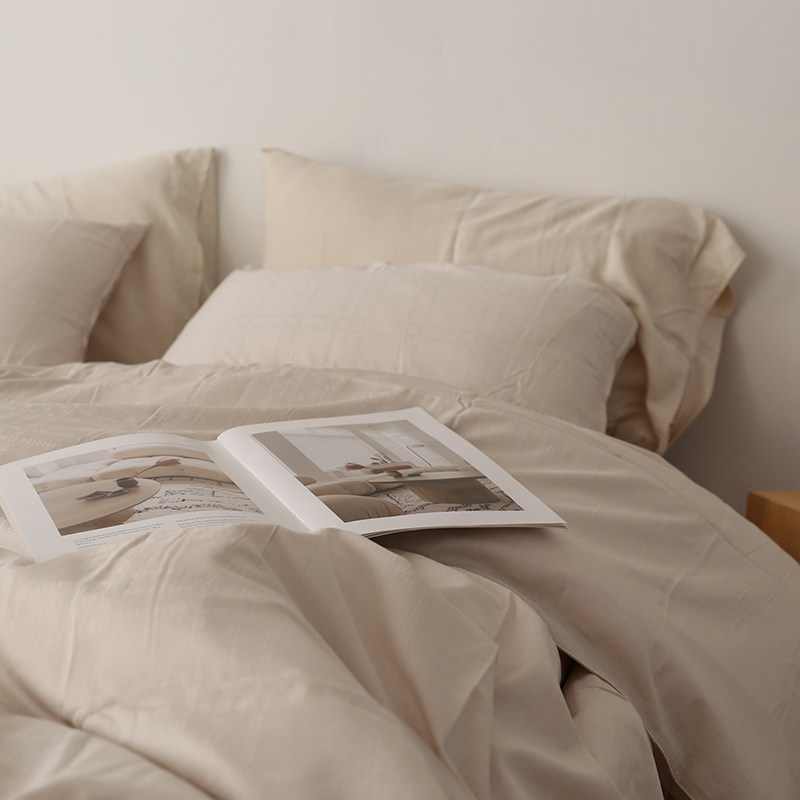 超软~出口欧美60支长绒棉提花四件套双股加厚纯棉高端双人1.8床品