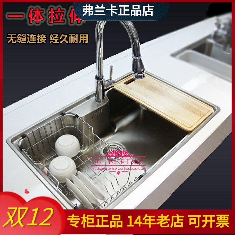 弗兰卡水槽BCX610-81厨房大单槽304不锈钢水槽套餐选配龙头 - 实物图