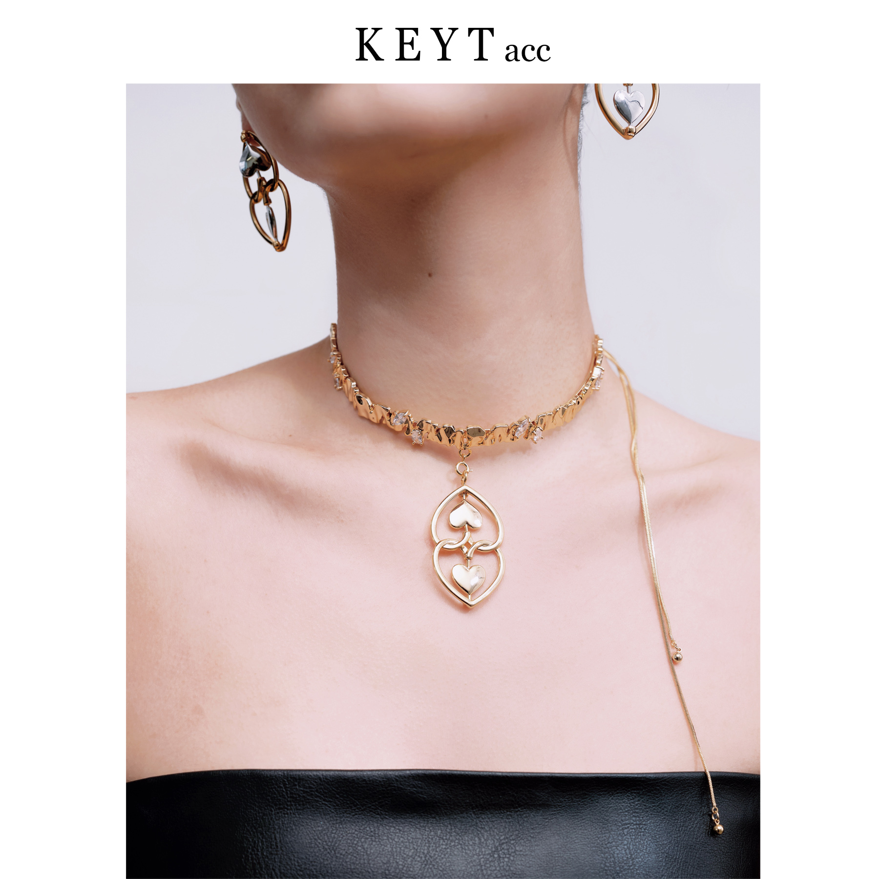 keytacc旋转爱心八音盒系列项圈轻奢时尚百搭简约坠链