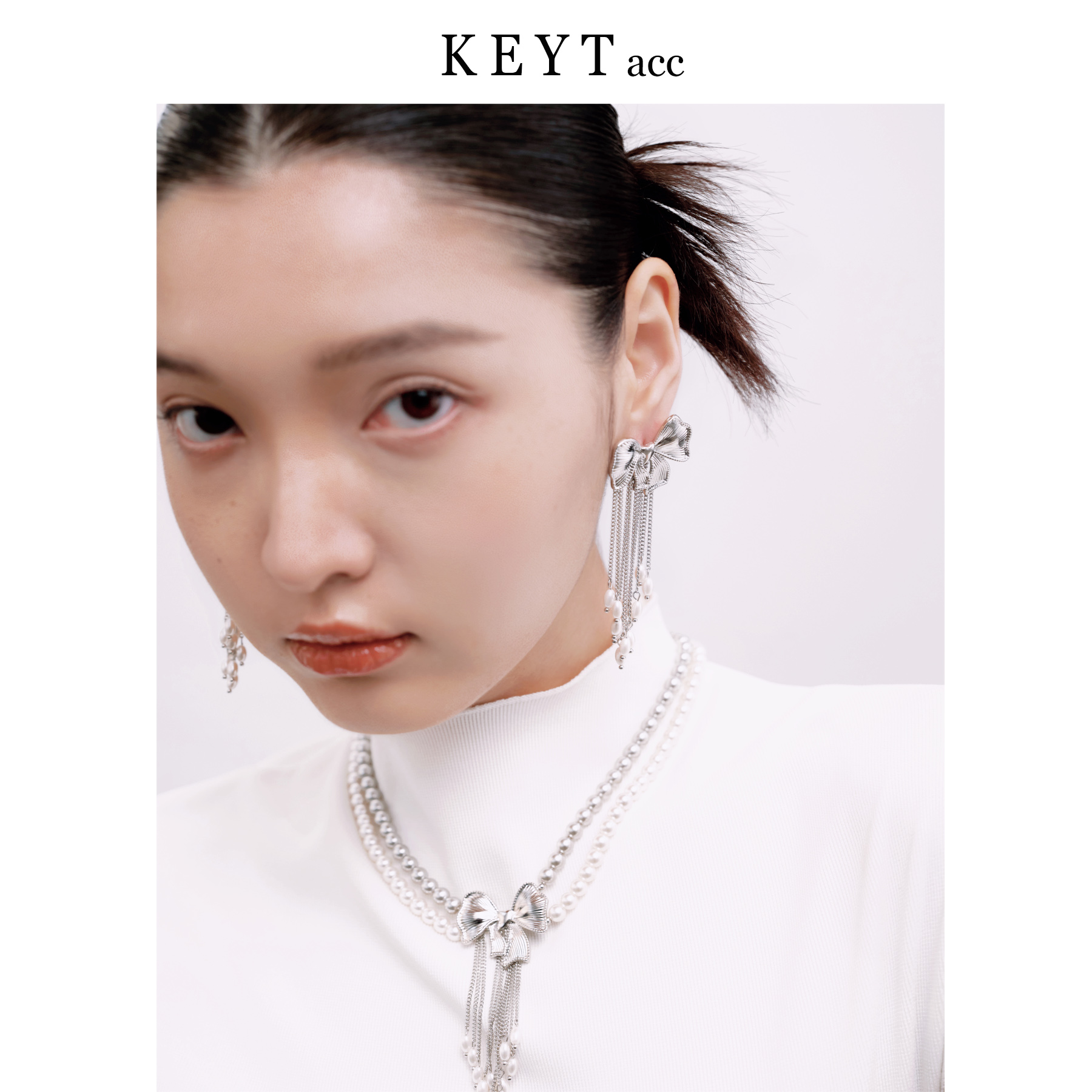 keytacc派对蝴蝶结流苏未来感项链