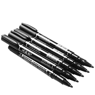 听雨轩小双头画画勾线笔油性记号马克笔黑色细头学生用粗细两头美术专用儿童描边绘画防水速干不掉色钩勾边笔