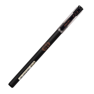 得力连中三元中性笔考试专用学生用0.5黑色全针管可爱创意水笔办公碳素商务高档签字笔包邮文具笔芯批发