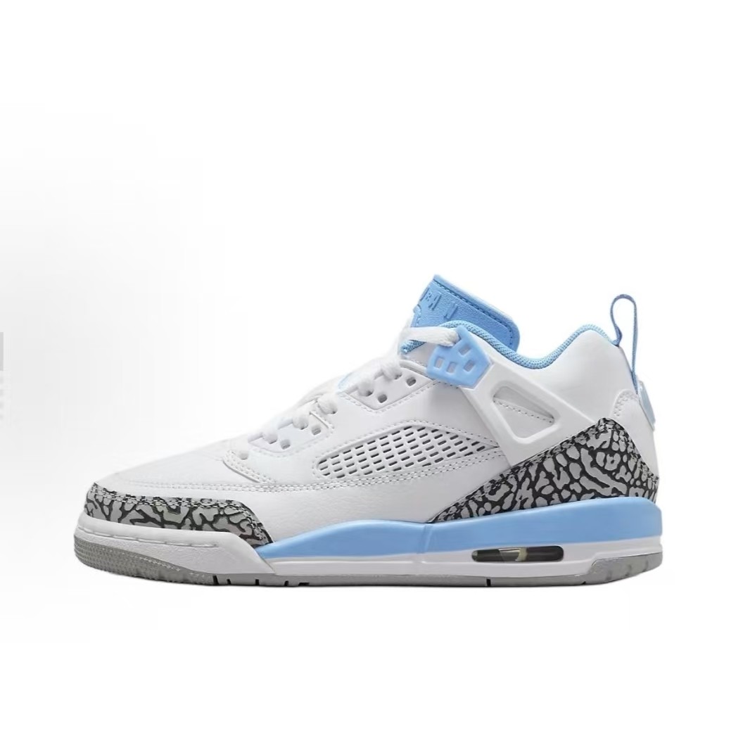 耐克男女大童鞋JORDAN AJ1白蓝复古高帮篮球鞋运动板鞋FQ3950-141