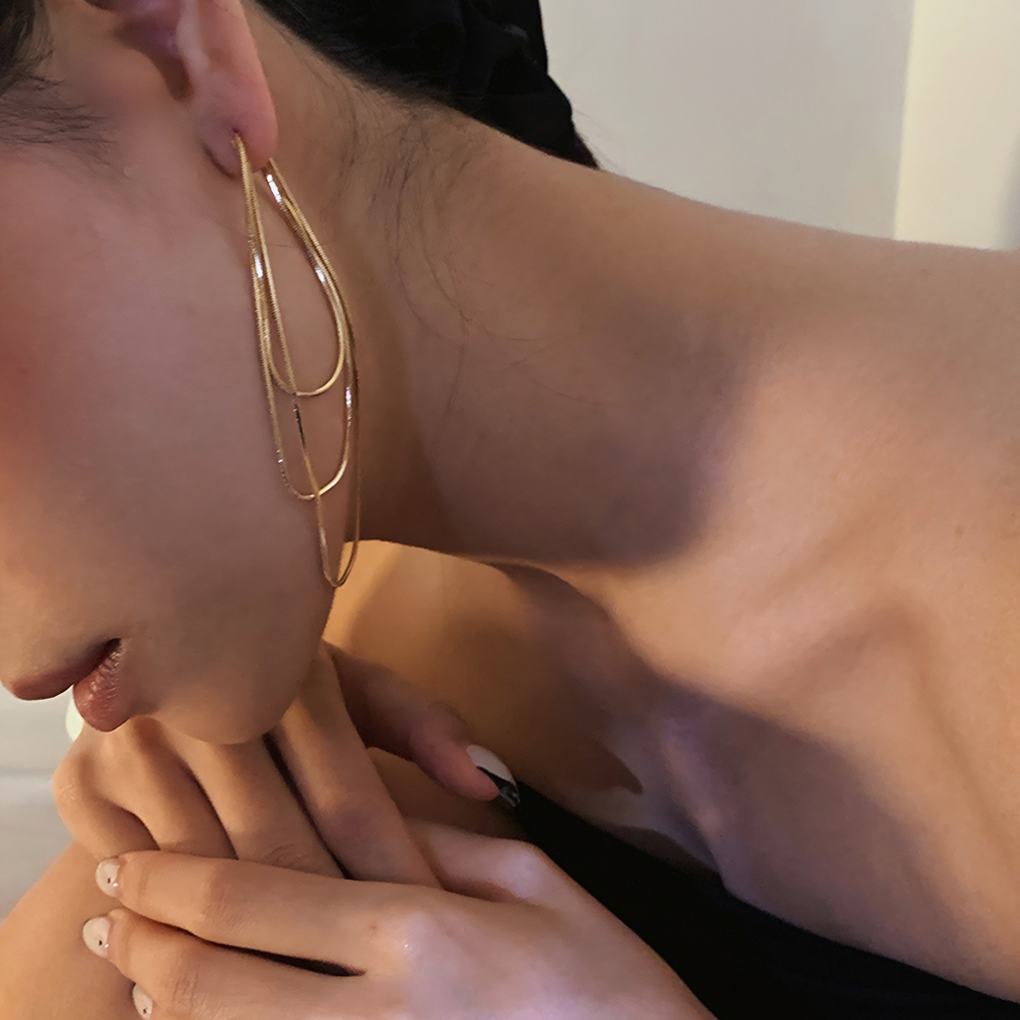 ASN欧美气质蛇骨链流苏耳环女