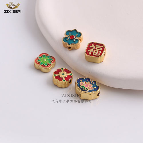 仿景泰蓝烧蓝珐琅隔珠