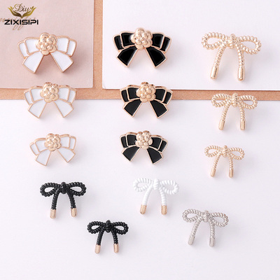 蝴蝶结扣子金属合金装饰纽扣辅料