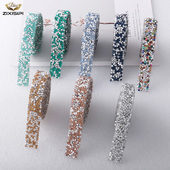 碎钻花边腰带尖底烫钻宽15MM水钻腰链婚纱演出钻链DIY网钻网红款