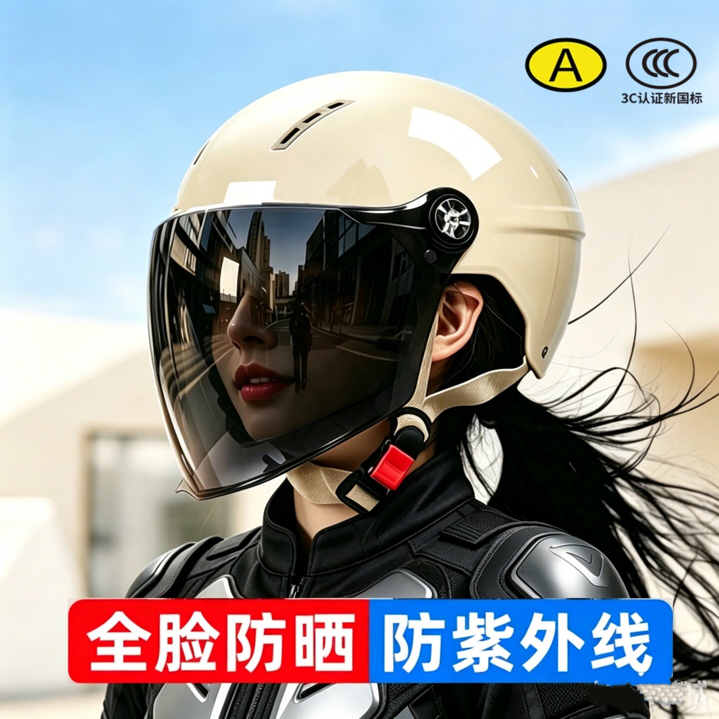 3C认证电动车头盔女防晒透气通用