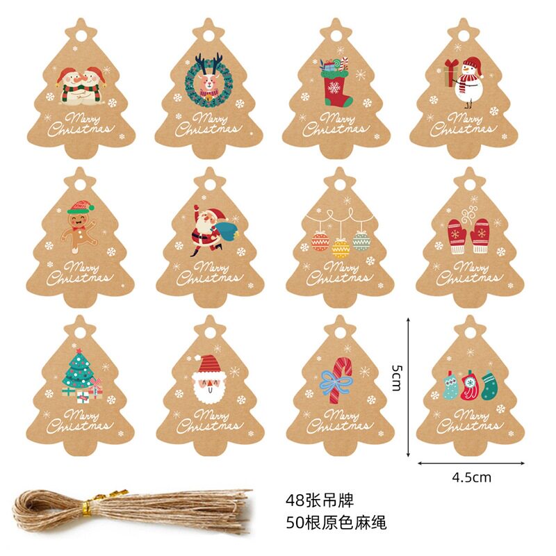圣诞节礼物吊牌装饰小挂牌圣诞树吊卡礼品配饰留言卡手写卡片批发