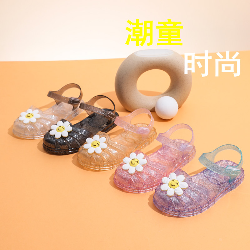 外贸童鞋女童凉鞋包头2024新款夏季小女孩公主宝宝鞋子儿童果冻鞋