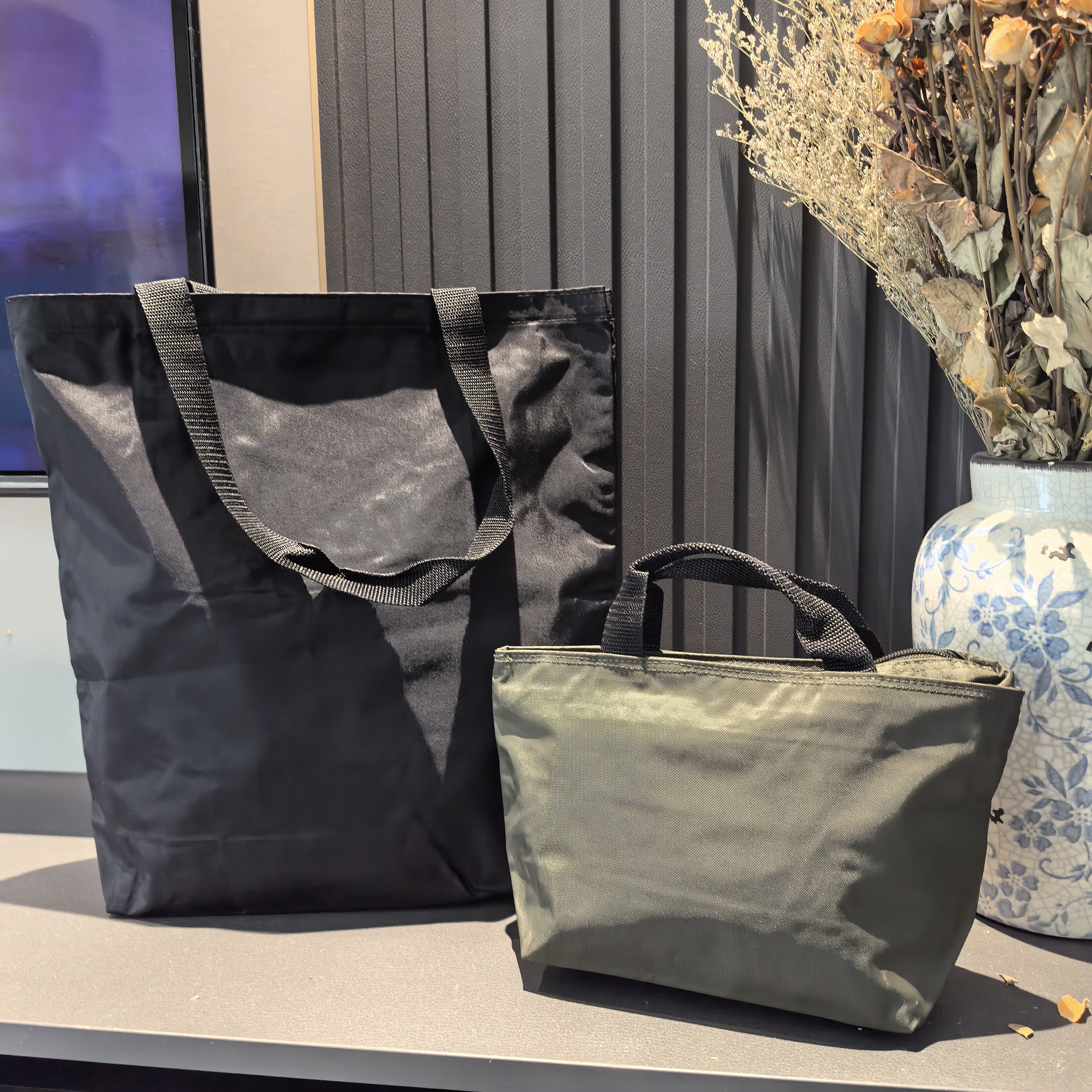 牛货~日单牛津布手提袋单肩环保购物袋收纳袋带拉链便当包