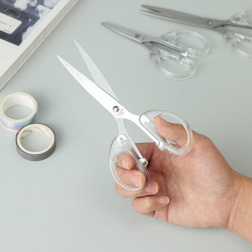 透明家用小剪刀美工不锈钢办公剪子手工裁缝学生文具厨房剪刀裁纸