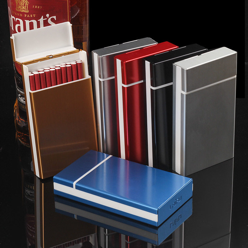 来福爱仕加长版细支烟盒防潮抗压防潮刻字铝制女士细支烟盒20支装