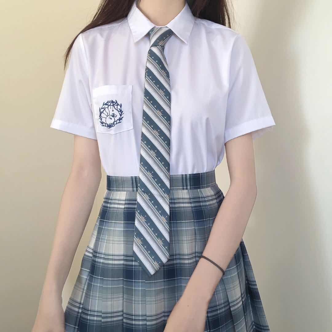 【一米九jk制服】森林兔原创刺绣衬衫西式jk短袖正统兔子衬衫